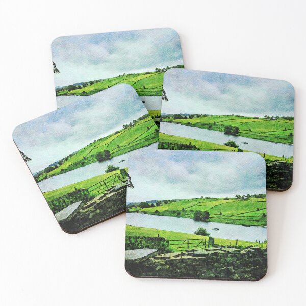 Item preview, Serene watercolor landscape of the Lake District, England showcasing nature's beauty designed and sold by GestaltImagery.