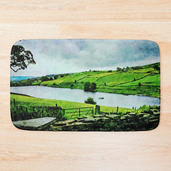 Item preview, Serene watercolor landscape of the Lake District, England showcasing nature's beauty designed and sold by GestaltImagery.
