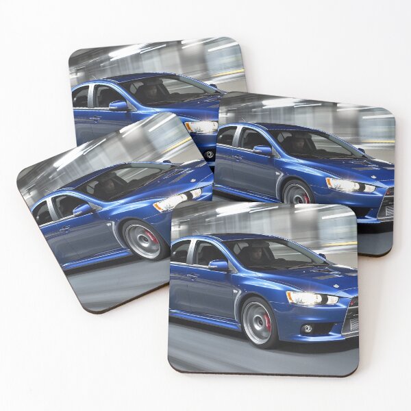 Item preview, Blue Mitsubishi Lancer Evo X Poster – JDM Performance Wall Art designed and sold by AutoPopStudio.