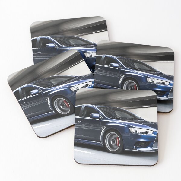 Item preview, Blue Mitsubishi Lancer Evo X Poster – JDM Performance Wall Art II designed and sold by AutoPopStudio.
