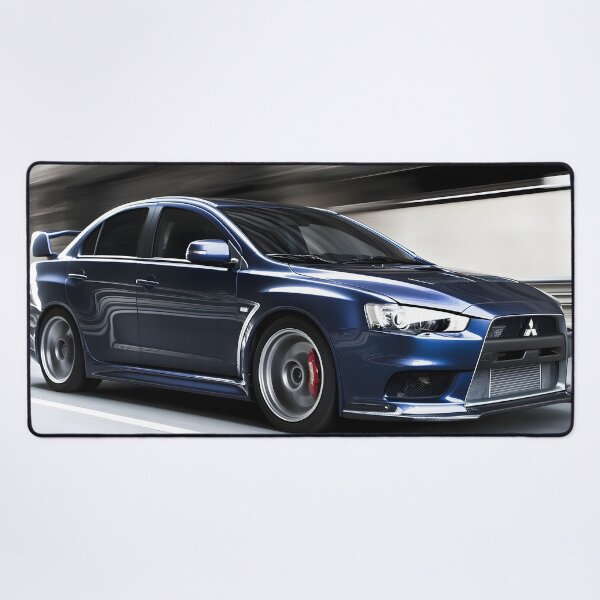 Item preview, Blue Mitsubishi Lancer Evo X Poster – JDM Performance Wall Art II designed and sold by AutoPopStudio.