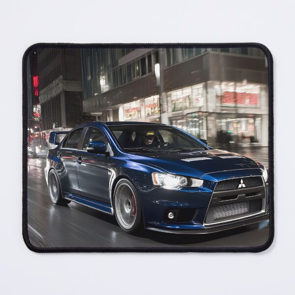 Item preview, Blue Mitsubishi Lancer Evo X Poster – JDM Performance Wall Art III designed and sold by AutoPopStudio.