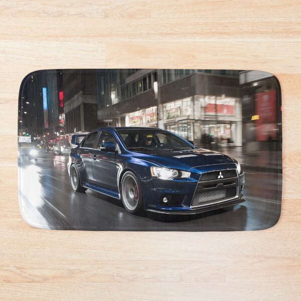 Item preview, Blue Mitsubishi Lancer Evo X Poster – JDM Performance Wall Art III designed and sold by AutoPopStudio.