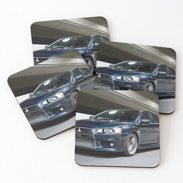Item preview, Blue Mitsubishi Lancer Evo X Poster – JDM Performance Wall Art IV designed and sold by AutoPopStudio.