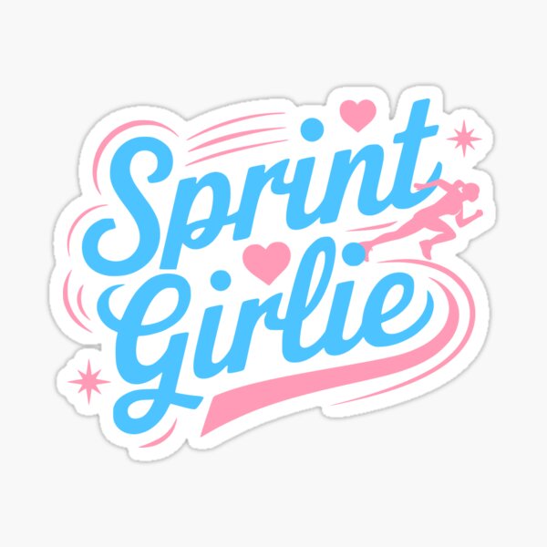 Item preview, Sprint Girlie! Pink And Blue Sprinting Girl designed and sold by PMCreative.