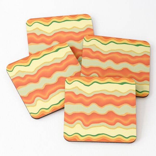 Item preview, Horizontal Wavy Zigzag Lines in Retro Yellow, Orange and Green designed and sold by KaSaPo.