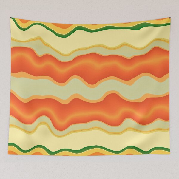 Item preview, Horizontal Wavy Zigzag Lines in Retro Yellow, Orange and Green designed and sold by KaSaPo.