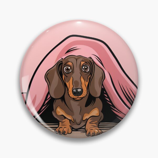 Item preview, Dachshund dog Under A Pink Blanket designed and sold by Niepek.