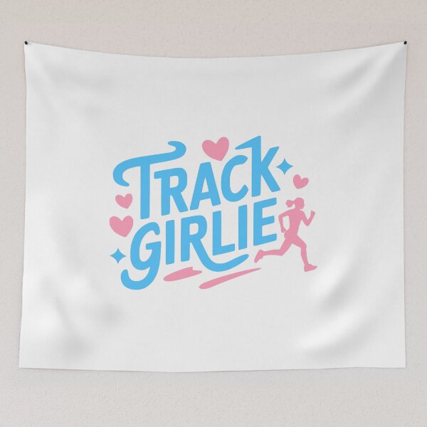 Item preview, Track Girlie! Pink And Blue Running Girl designed and sold by PMCreative.