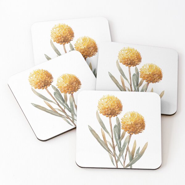 Item preview, Native Australian Flora, Flower, Billy Buttons (Craspedia) designed and sold by PapuruDesigns.