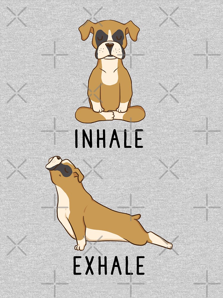 "Inhale Exhale Boxer Dog Yoga" Zipped Hoodie by thepawster Redbubble