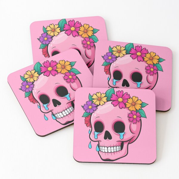 Item preview, Crying Pink Skull Flowers designed and sold by MoonMonkeyNbear.