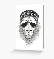 Wild lion (bw) Greeting Card