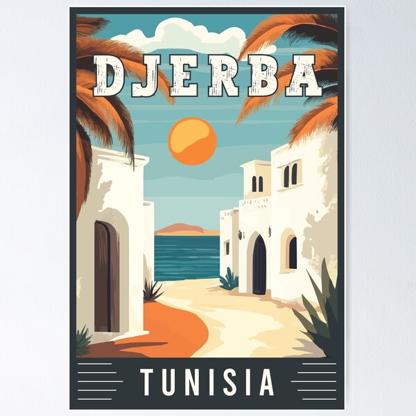 Item preview, Discover Djerba in Tunisia a Mediterranean Island Escape - Travel Art designed and sold by turtlestart.