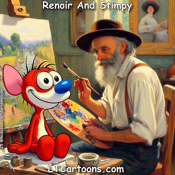 Artwork thumbnail, Renoir And Stimpy : A Rick London Graphic by Rick London Gifts