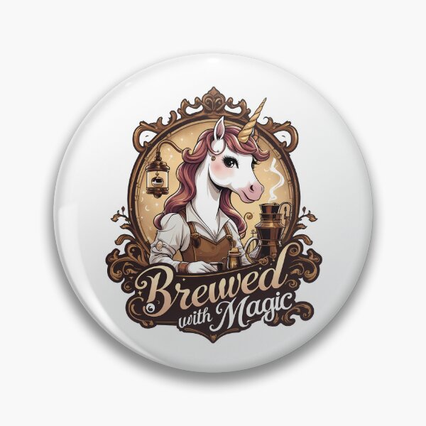 Item preview, Brewed with Magic – Steampunk Unicorn Barista designed and sold by zoughlal.