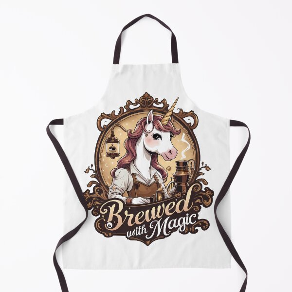 Item preview, Brewed with Magic – Steampunk Unicorn Barista designed and sold by zoughlal.
