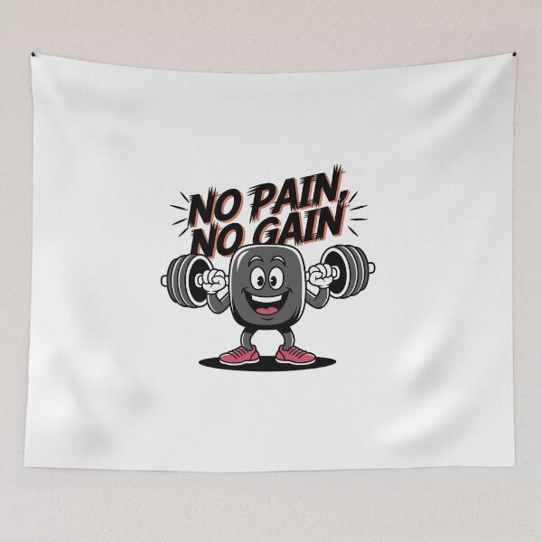 Item preview, No Pain, No Gain - Funny Fitness Cartoon designed and sold by MrERNST.