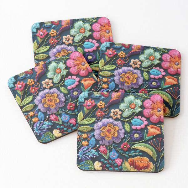 Item preview, Black colorful floral pattern - whimsigoth dark cottagecore  designed and sold by cocomelon168.