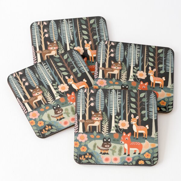 Item preview, Mary Blair Inspired Friendly Forest Friends designed and sold by Offset Vinyl Film.