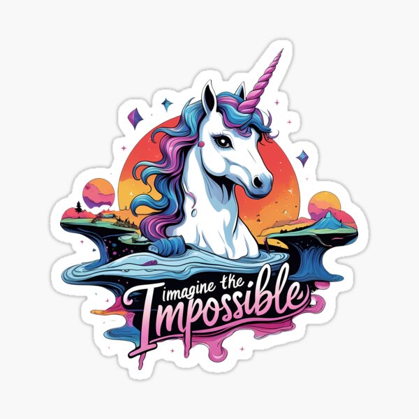 Vista previa del artículo con la obra «Imagina lo imposible – Unicornio surrealista», diseñado y vendido por zoughlal.