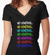 No Control Women's Fitted V-Neck T-Shirt