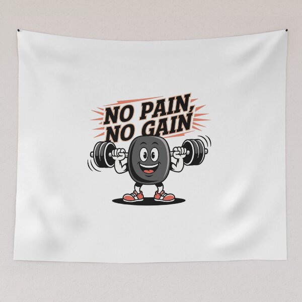 Item preview, No Pain, No Gain - Funny Fitness Cartoon designed and sold by MrERNST.