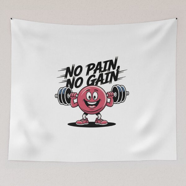 Item preview, No Pain, No Gain - Funny Fitness Cartoon designed and sold by MrERNST.