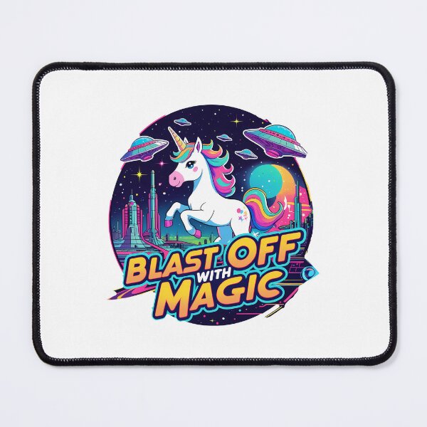 Item preview, Blast Off with Magic – Retro Sci-Fi Unicorn designed and sold by zoughlal.