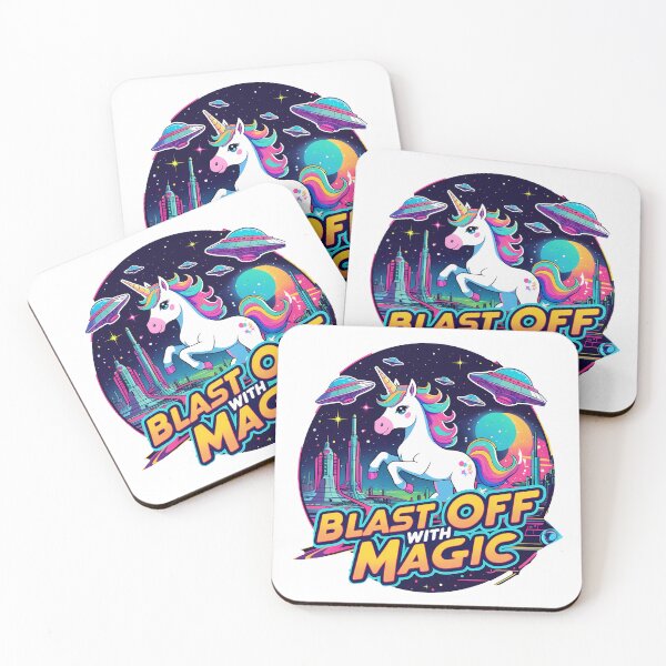 Item preview, Blast Off with Magic – Retro Sci-Fi Unicorn designed and sold by zoughlal.