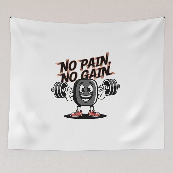 Item preview, No Pain, No Gain - Funny Fitness Cartoon designed and sold by MrERNST.