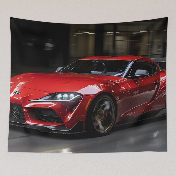 Item preview, Red Toyota Supra Poster – The Ultimate JDM Legend designed and sold by AutoPopStudio.