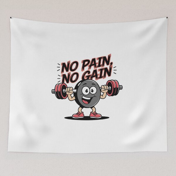 Item preview, No Pain, No Gain - Funny Fitness Cartoon designed and sold by MrERNST.