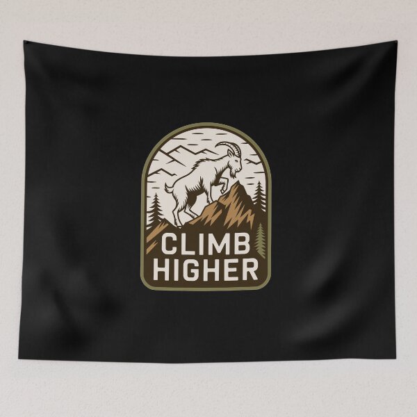 Item preview, Climb Higher - Bergziege Outdoor Motif designed and sold by MrERNST.