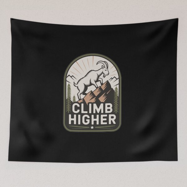 Item preview, Climb Higher - Bergziege Outdoor Motif designed and sold by MrERNST.
