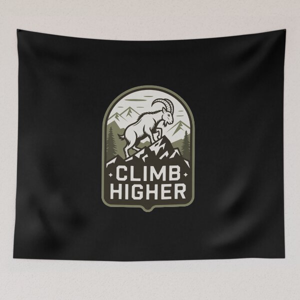Item preview, Climb Higher - Bergziege Outdoor Motif designed and sold by MrERNST.