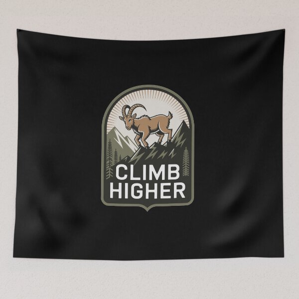 Item preview, Climb Higher - Bergziege Outdoor Motif designed and sold by MrERNST.