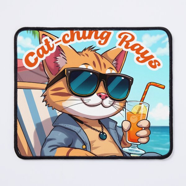 Item preview, Catching Rays cool cat sunglasses design designed and sold by FoxyJags.