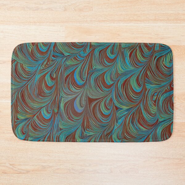 Item preview, Green blue black Turkish combed marbled pattern designed and sold by 2ndBloom.
