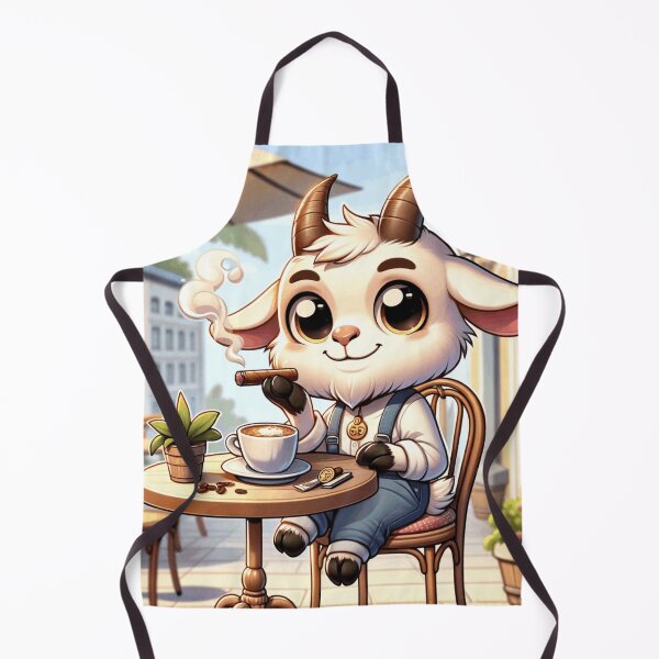Item preview, Cute Goat in Cafe enjoying a Coffee and a Cigar. designed and sold by slambert1972.