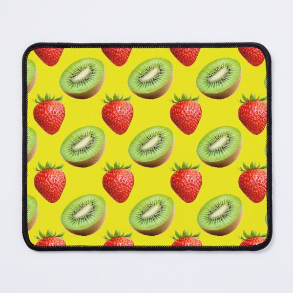 Item preview, Strawberries and kiwis on a bright yellow background designed and sold by Topmel.