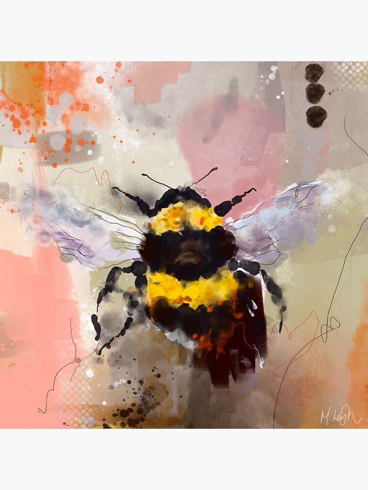 Aperçu 4 sur 4. Coussin avec l'œuvre Les abeilles bourdonnent créée et vendue par Macy-LeighArt.