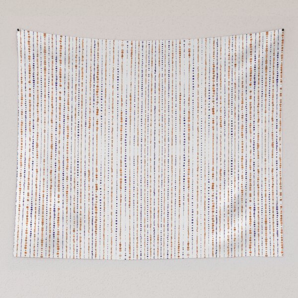 Item preview, Polkadot Pinstripe: Orange and Navy on White designed and sold by katzenfloofder.
