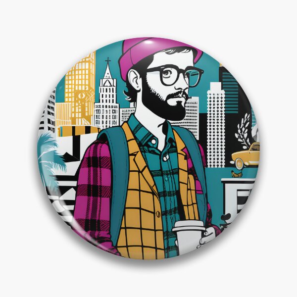 Item preview, Postmodern Hipster – The Ironic Trendsetter designed and sold by AI-Syn-Pro.