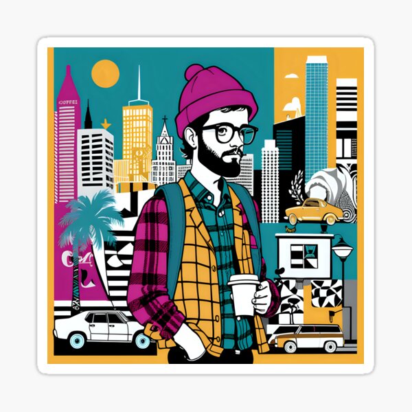 Item preview, Postmodern Hipster – The Ironic Trendsetter designed and sold by AI-Syn-Pro.
