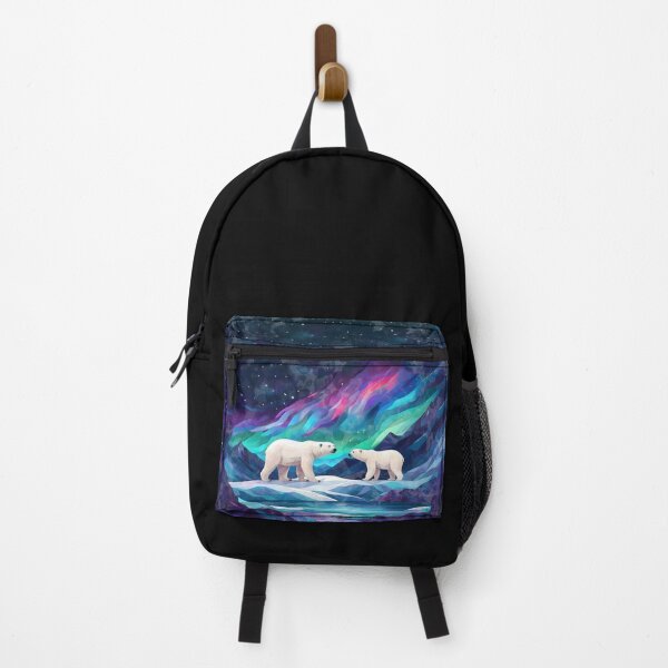 Item preview, Majestic Polar Bear Under the Northern Lights on an Arctic Iceberg – Vibrant Wildlife Art designed and sold by Collagedream.
