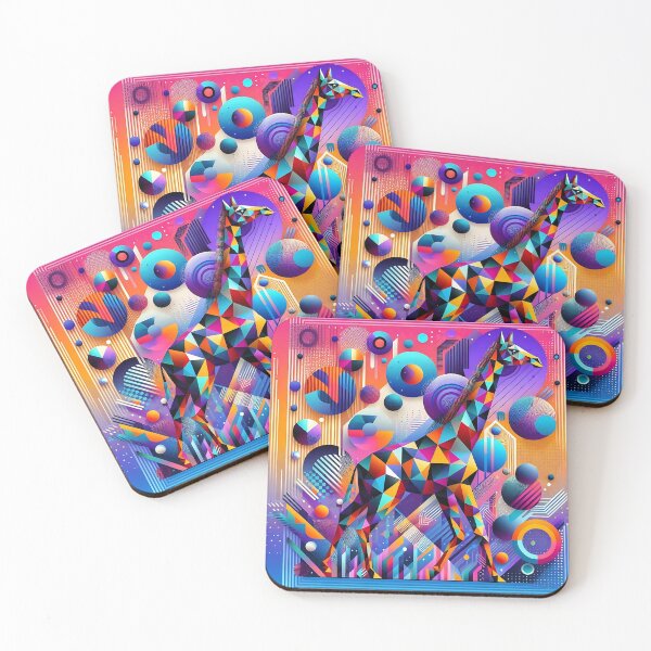 Aperçu de l'œuvre Art abstrait de girafe géométrique | Design unique et accrocheur créée et vendue par Tw1nsAIArt.