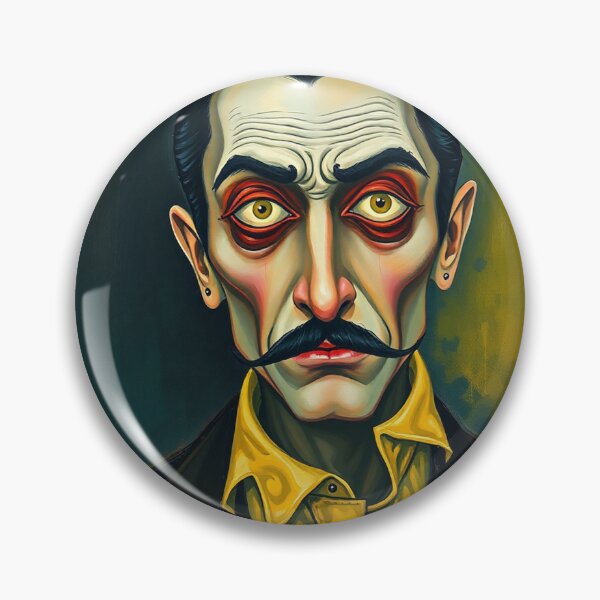 Item preview, Creepy stylized Haunted House  portrait of a old man with a mustache designed and sold by Vintage Designs +.