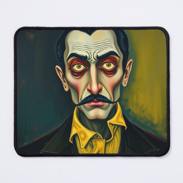 Item preview, Creepy stylized Haunted House portrait of a old man with a mustache designed and sold by Vintage Designs +.