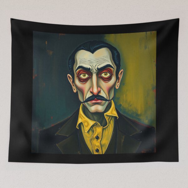 Item preview, Creepy stylized Haunted House  portrait of a old man with a mustache designed and sold by Vintage Designs +.